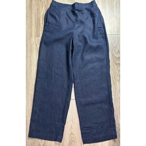 Boden Navy Wide-Leg Pants size 4P, 100% linen. Super comfy and elegant
